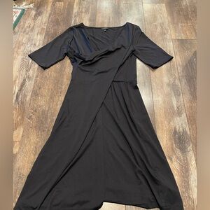 Talbots Black Asymmetrical A-Line Cocktail Dress